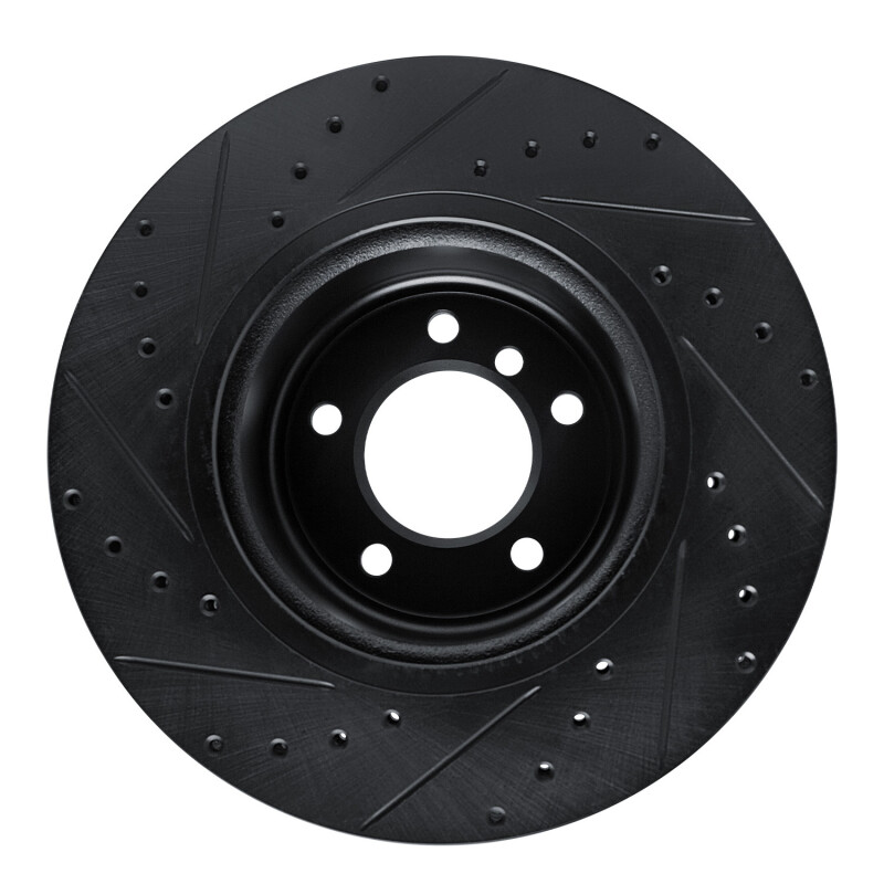 BMW Z4 Brake Rotor (1) - Front Right - R1 Concepts - Drilled & Slotted - Black - `09-`16